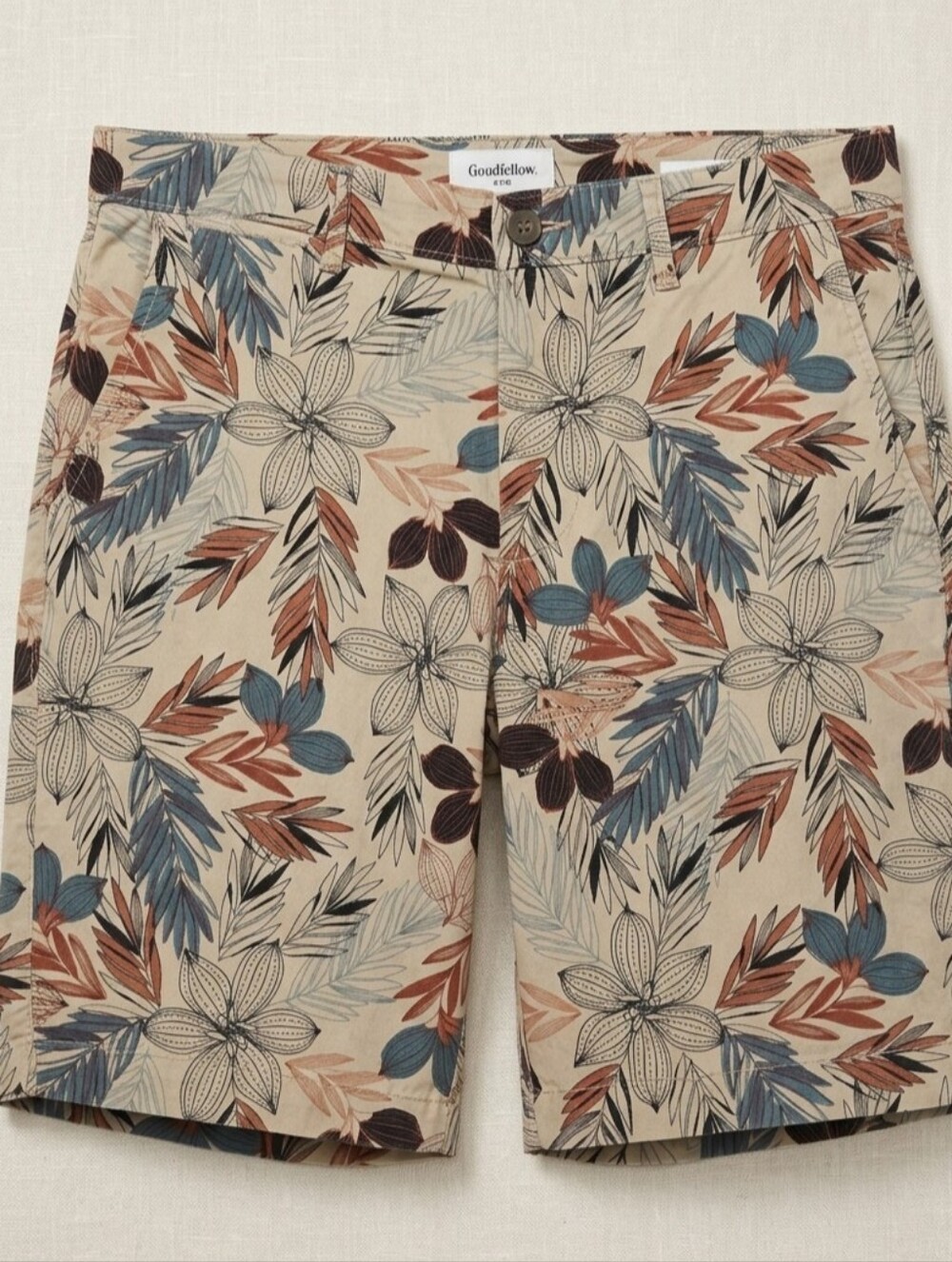 Goodfellow & Co Men’s Beige Floral Print Chino Shorts 28